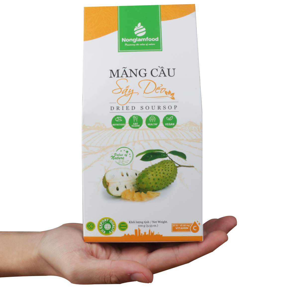 Combo 10 hộp Mãng cầu sấy dẻo Nonglamfood hộp 100g | Giảm cân, đẹp da, giữ dáng hiệu quả, ăn vặt healthy snack