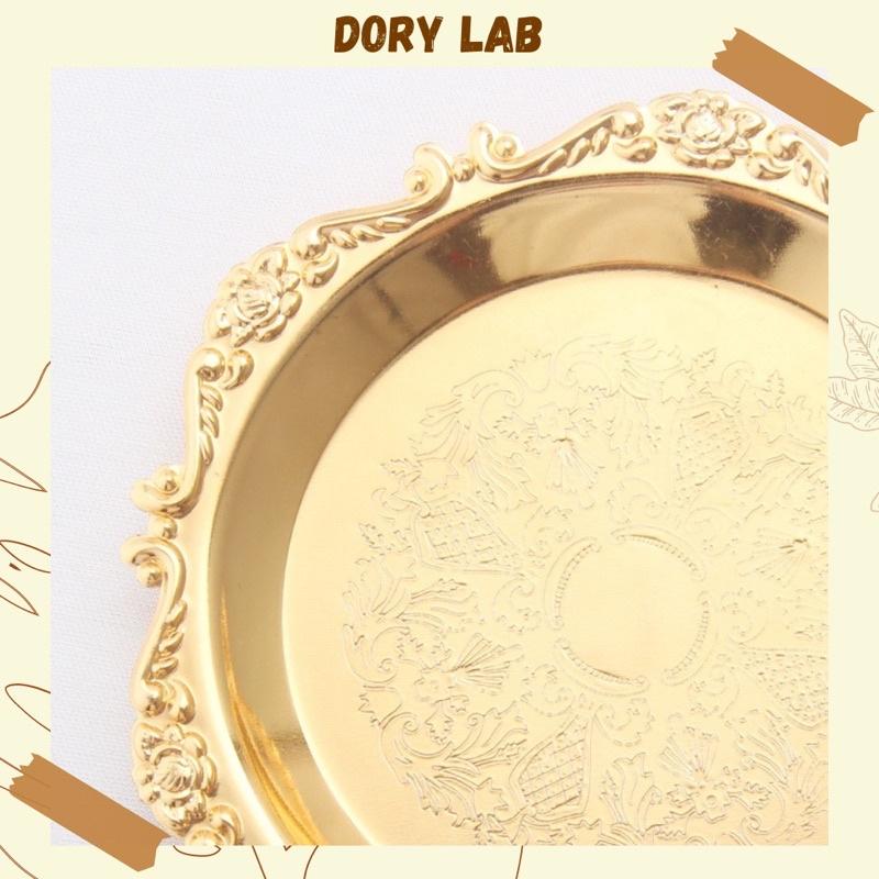 Khay Kim Loại Đựng Nến, Đĩa Tròn Phụ Kiện Decor Chụp Ảnh Phong Cách Cổ Điển - Dory Lab