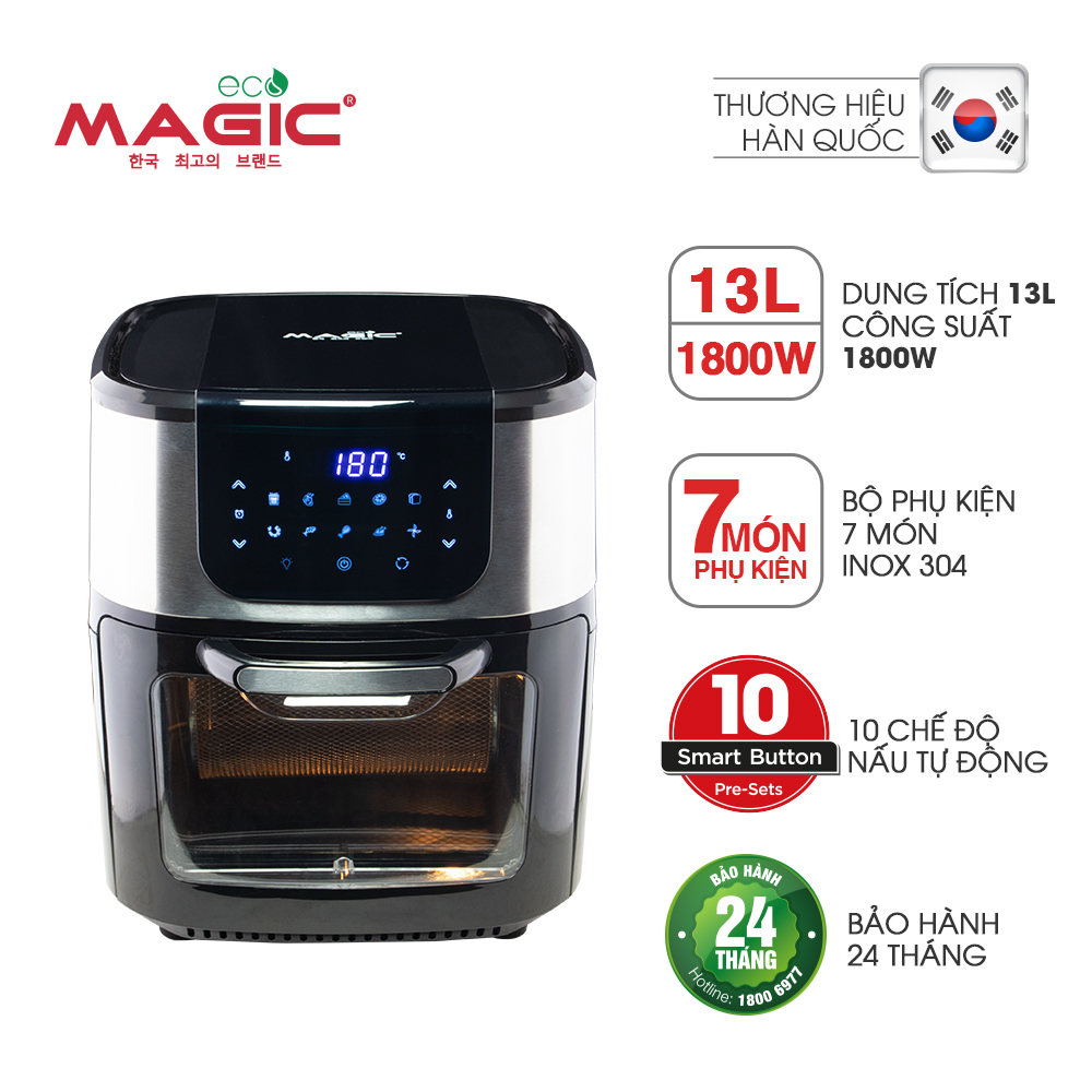 Nồi chiên không dầu kết hợp lò nướng Magic Eco M13 (13 Lít)  - Hàng chính hãng