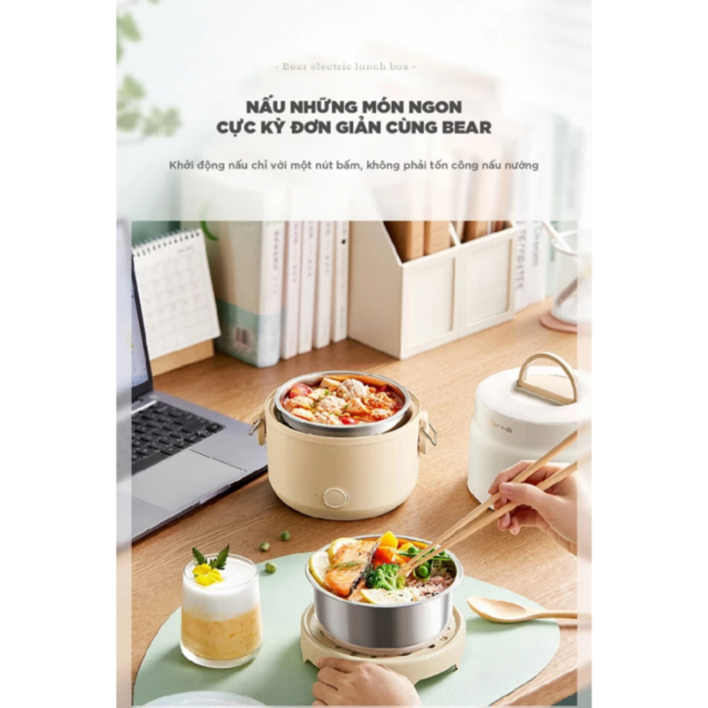 Hộp cơm điện cầm tay 1.5L BEAR DFH-C15D2 (LB-4H15W)
