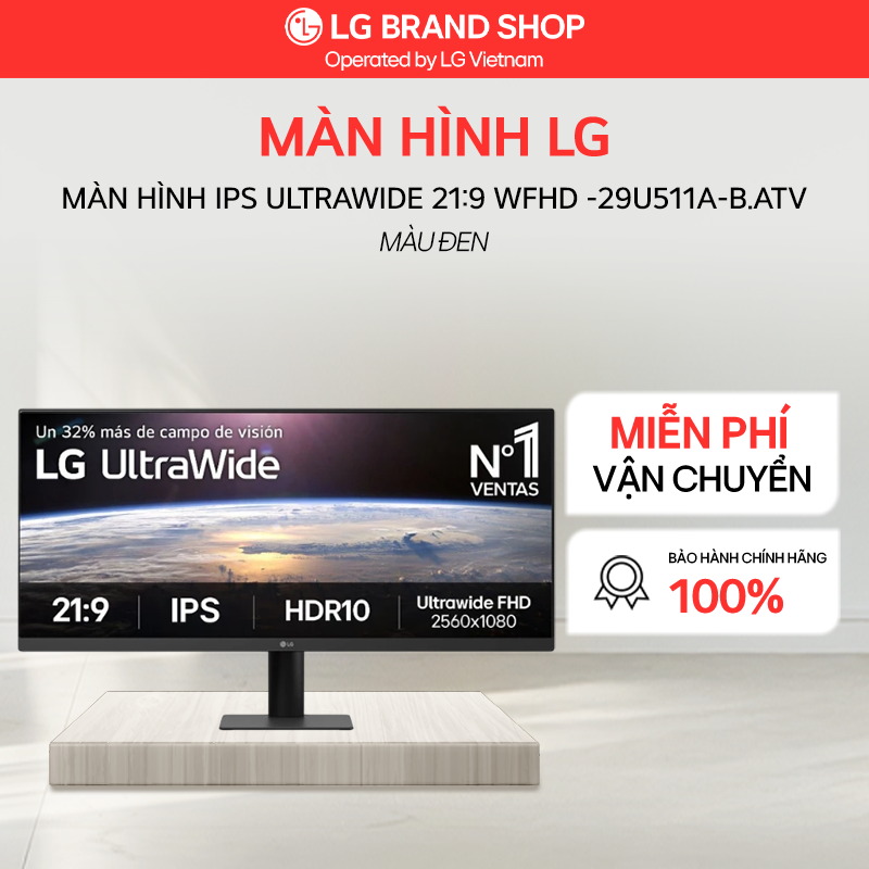 [Chỉ giao Miền Bắc/Miền Nam] Màn hình LG IPS UltraWide 21:9 WFHD (2560x1080) 29inch - 29U511A-B.ATV - Hàng Chính Hãng