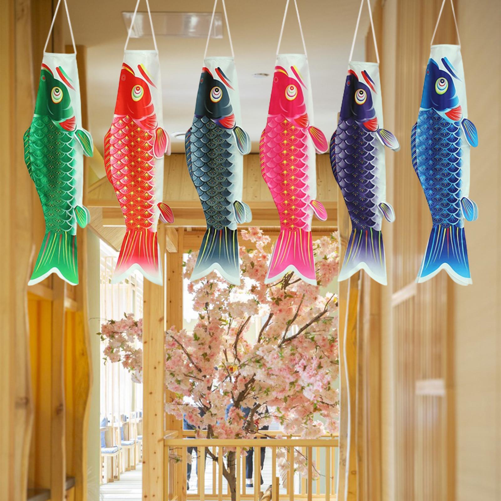 Japanese Windsock Carp Flag, Japanese Carp Flag, 6Pcs Flag Sailfish Wind Streamer Japanese Carp Windsock, for Balcony Izakaya Room Home