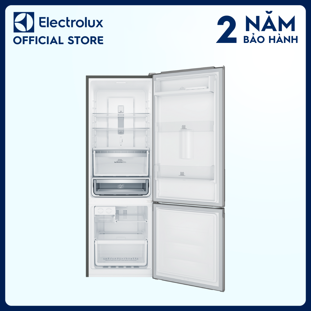 [Freeship] Tủ lạnh Electrolux Inverter UltimateTaste 300 ngăn đá dưới có ngăn đông mềm 335 lít - EBB3702K-A - Nhiệt độ ổn định đồng đều, khử mùi diệt khuẩn, khay đá xoay [Hàng chính hãng]
