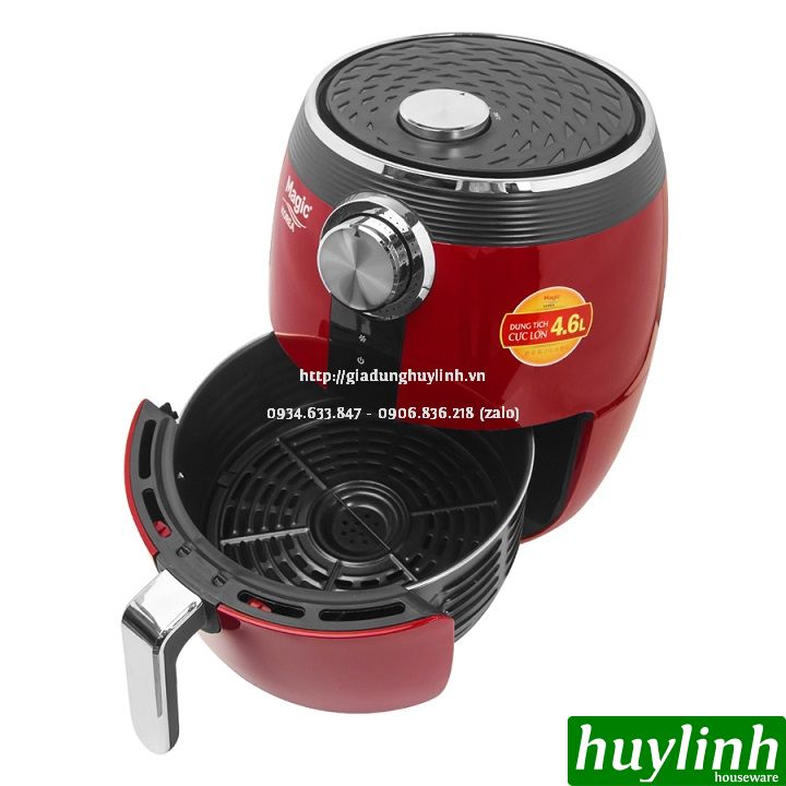 Nồi chiên không dầu Magic Korea A802 - Dung tích 4.6 lít - Công suất 1500W - Đen - Đỏ - Hàng chính hãng