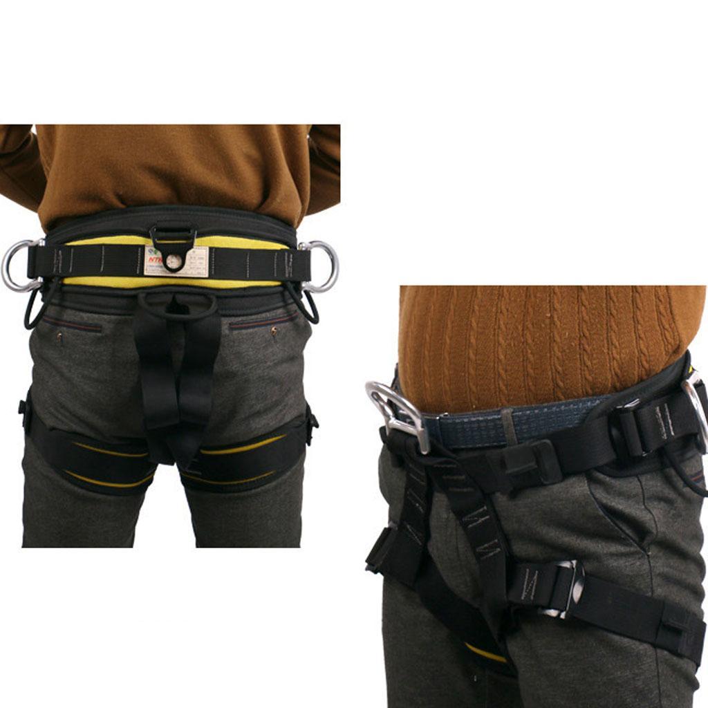 Climbing Harness, Safe Seat Belts Half Body Guide Harness for Mountaineering Tree Climbing Outdoor Training Caving Rock Climbing Rappelling Equip