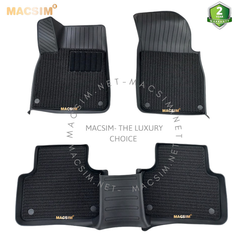 Thảm lót sàn ô tô 2 lớp cao cấp dành cho xe Audi Q7 2016-2022 nhãn hiệu Macsim 3w chất liệu TPE