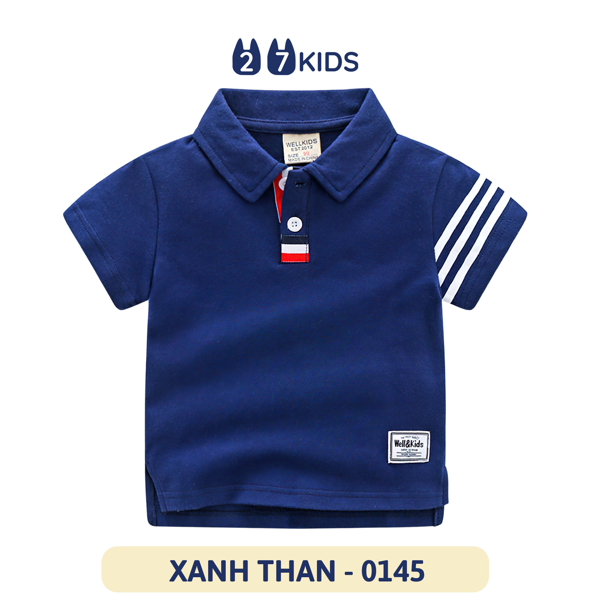 Áo Polo bé trai ngắn tay 27Kids WELLKIDS áo thun sơ mi cộc nam cho trẻ từ 2-8 tuổi BSPO1