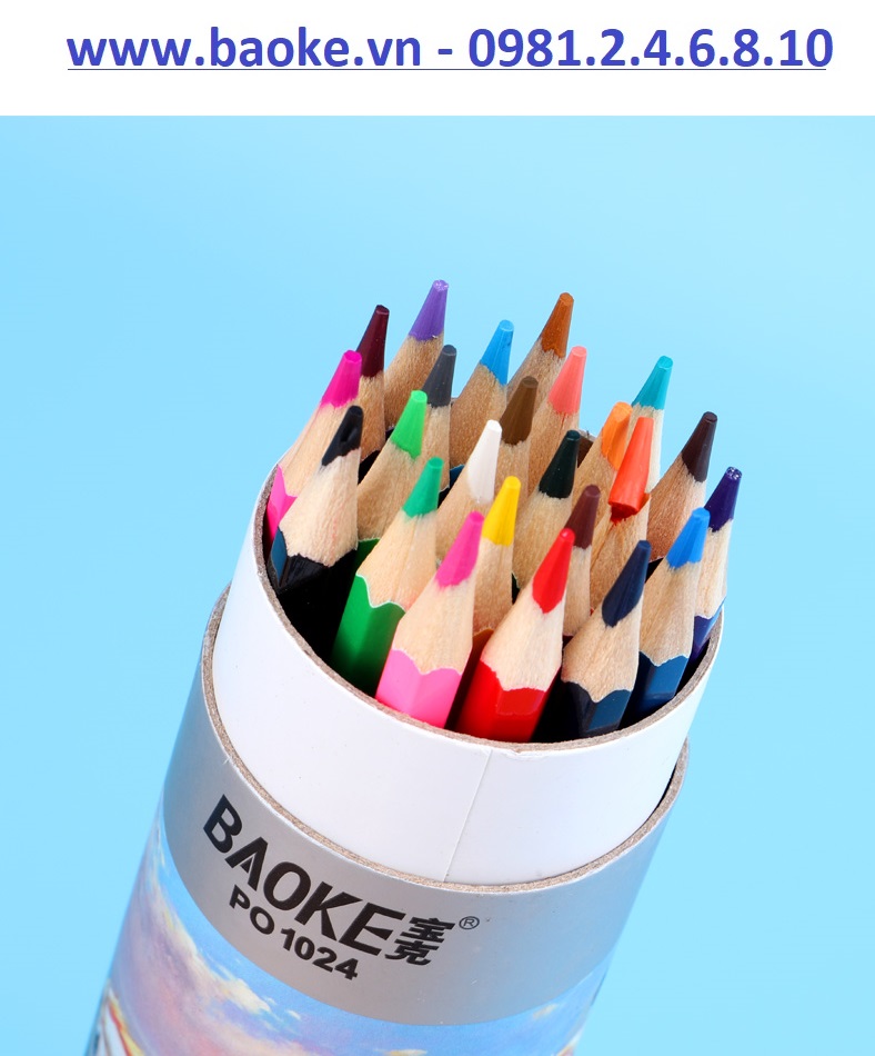 Bút chì 24 màu kèm gọt chì Baoke - PO1024