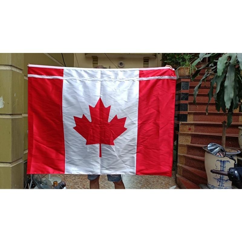 Cờ canada 1x1,5m in chuyển nhiệt 2 lớp vải