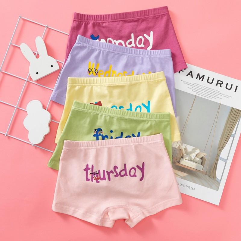 Hình ảnh Set 05 quần lót đùi bé gái cao cấp, cotton hàng xuất dư