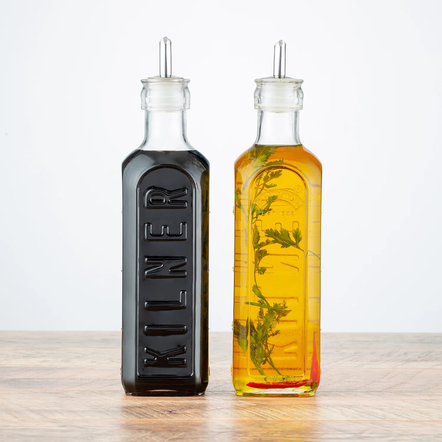 Kilner - Bộ bình thủy tinh đựng dầu - 0.3L/ 0.6L - 3 món