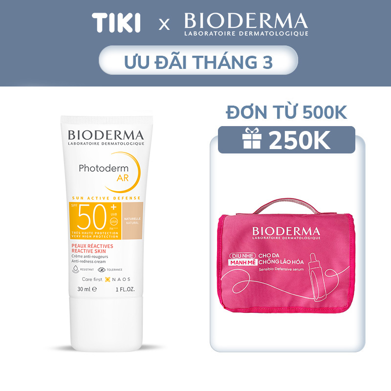 Kem chống nắng làm dịu mẩn đỏ &amp; đều màu da nhạy cảm Bioderma Photoderm AR SPF50+ - 30ml