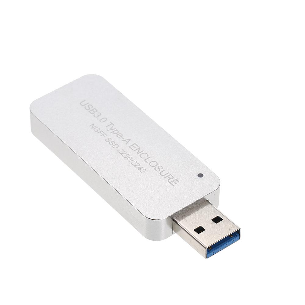 Cổng USB M.2 NGFF SSD 2230/2242 USB3.0 Type-A di động, vỏ bọc SATA SSD, tốc độ cao