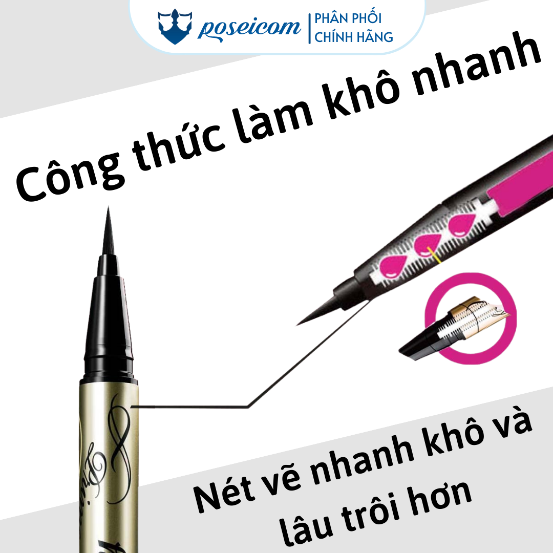 Bút Nước Kẻ Mắt KissMe Chống Trôi Heroine Make Smooth Liquid Eyeliner Nét Siêu Mảnh 0.1mm