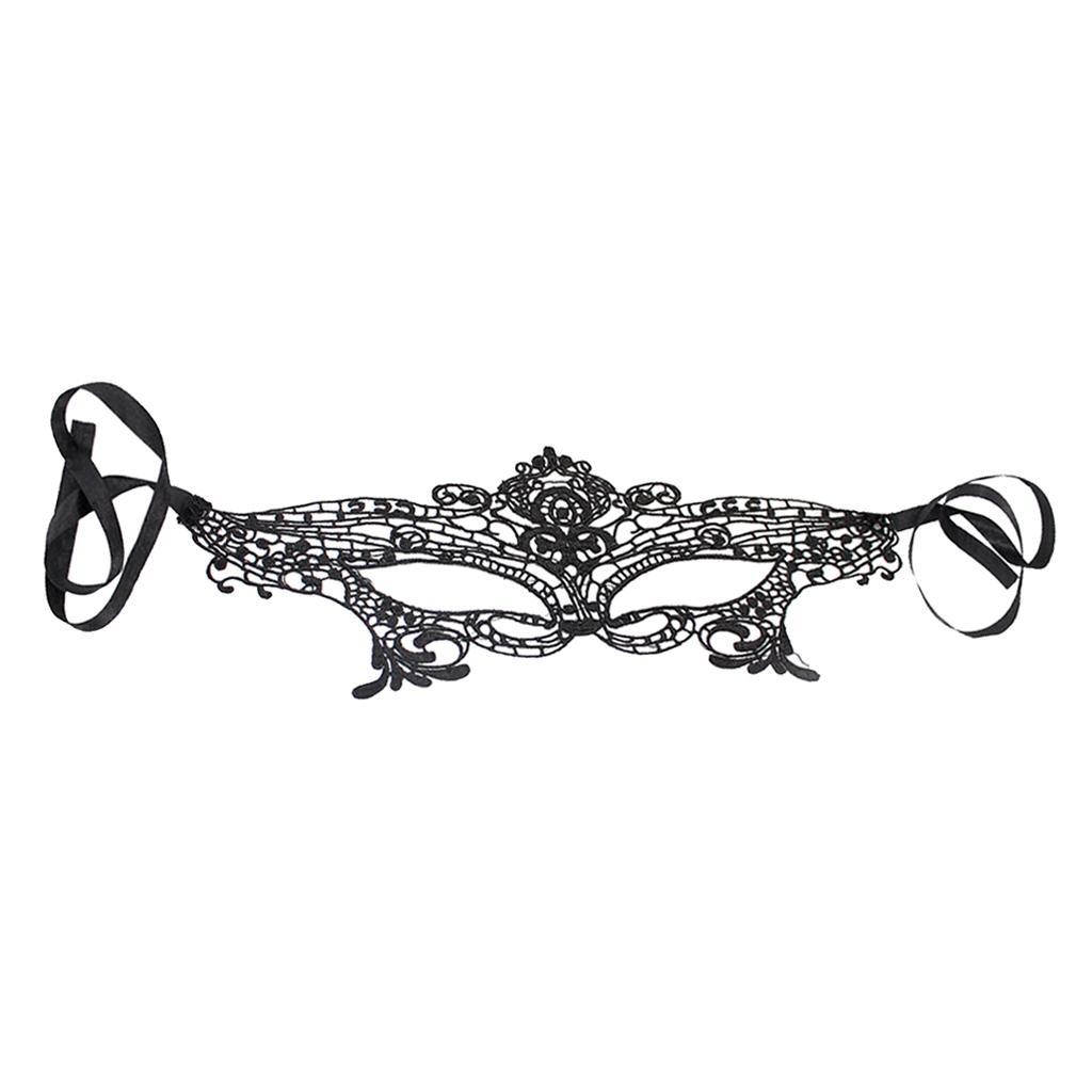 Gorgeous Venetian Black Lace Eye Mask Masquerade Fancy Dress Party Mask