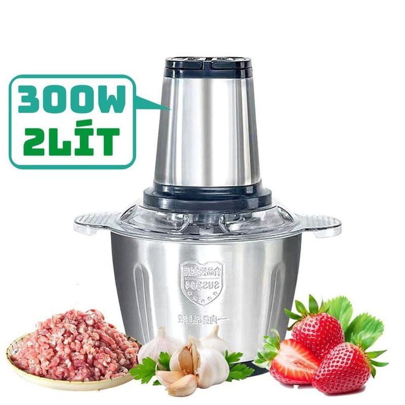 Máy Xay Thịt, Xay Giò Chả Công Suất Lớn Inox 304 Lưỡi Inox Ko Gỉ 2L 250W