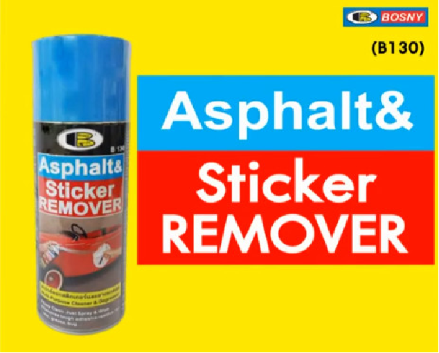 Dung dịch tẩy keo, nhựa đường, băng dính, tẩy decal... Asphalt &amp; Sticker Remover - Bosny B130 - 200 cc - nhập khẩu Thái Lan (tặng kèm khăn lau và khẩu trang bằng vải không dệt)