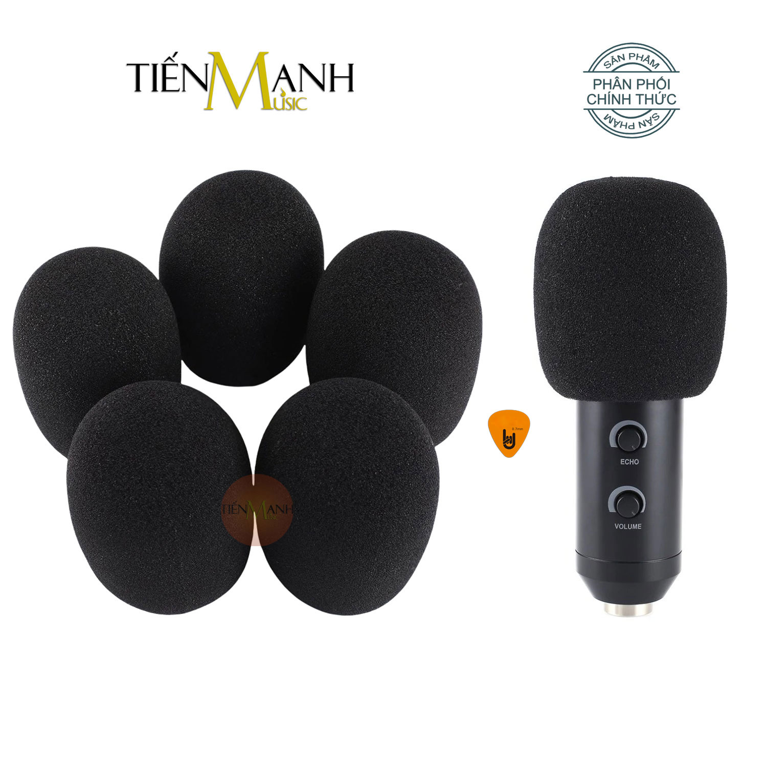 Mút Bọc Đầu Micro B20K Bông Lọc Gió, Màng Mút Lọc Âm cho Mic Thu Âm Pop Shield, Microphone Pop Filter - Kèm Móng Gẩy DreamMaker