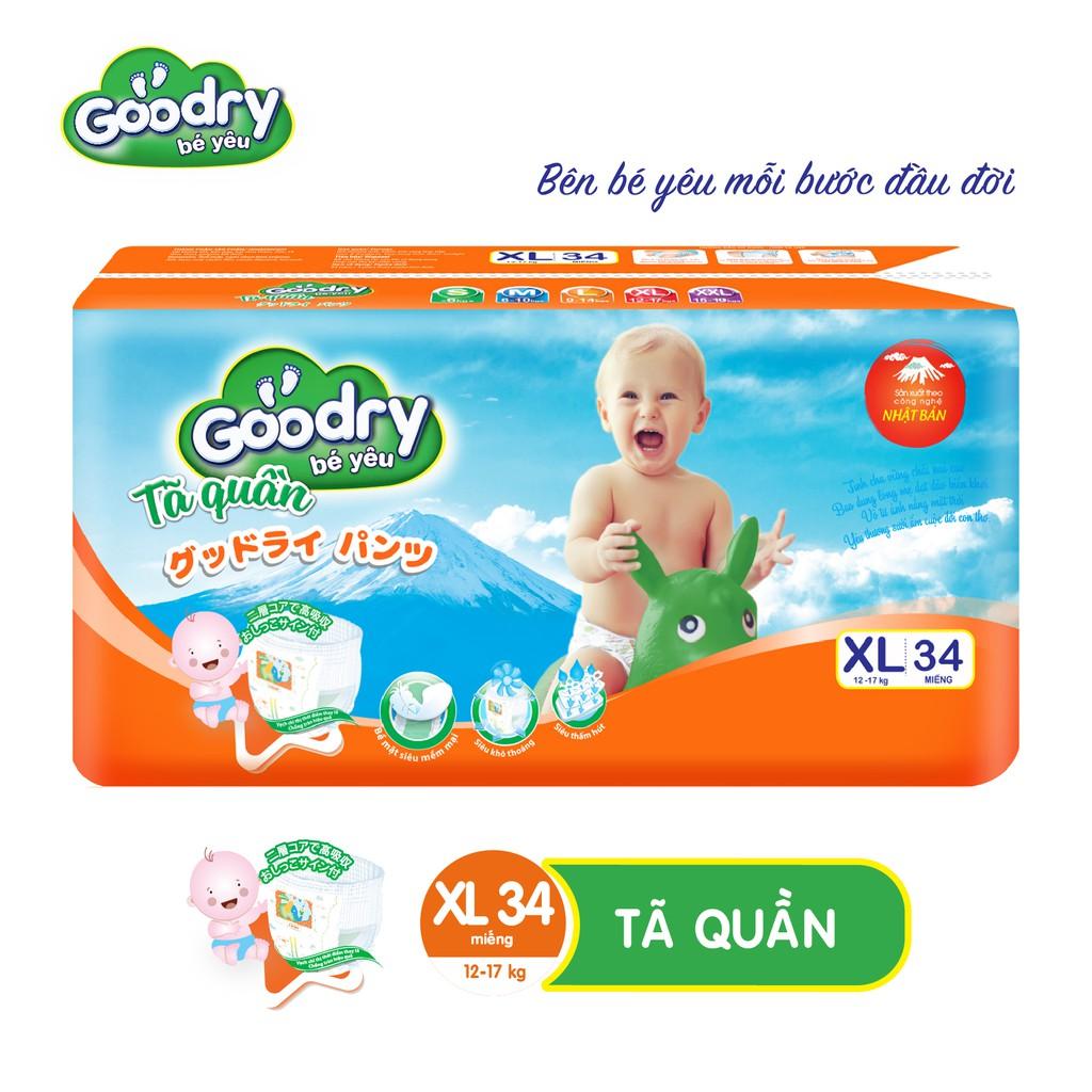 Tã quần Goodry lớn XXL30 công nghệ Nhật Bản thấm hút thật nhanh (30 miếng)