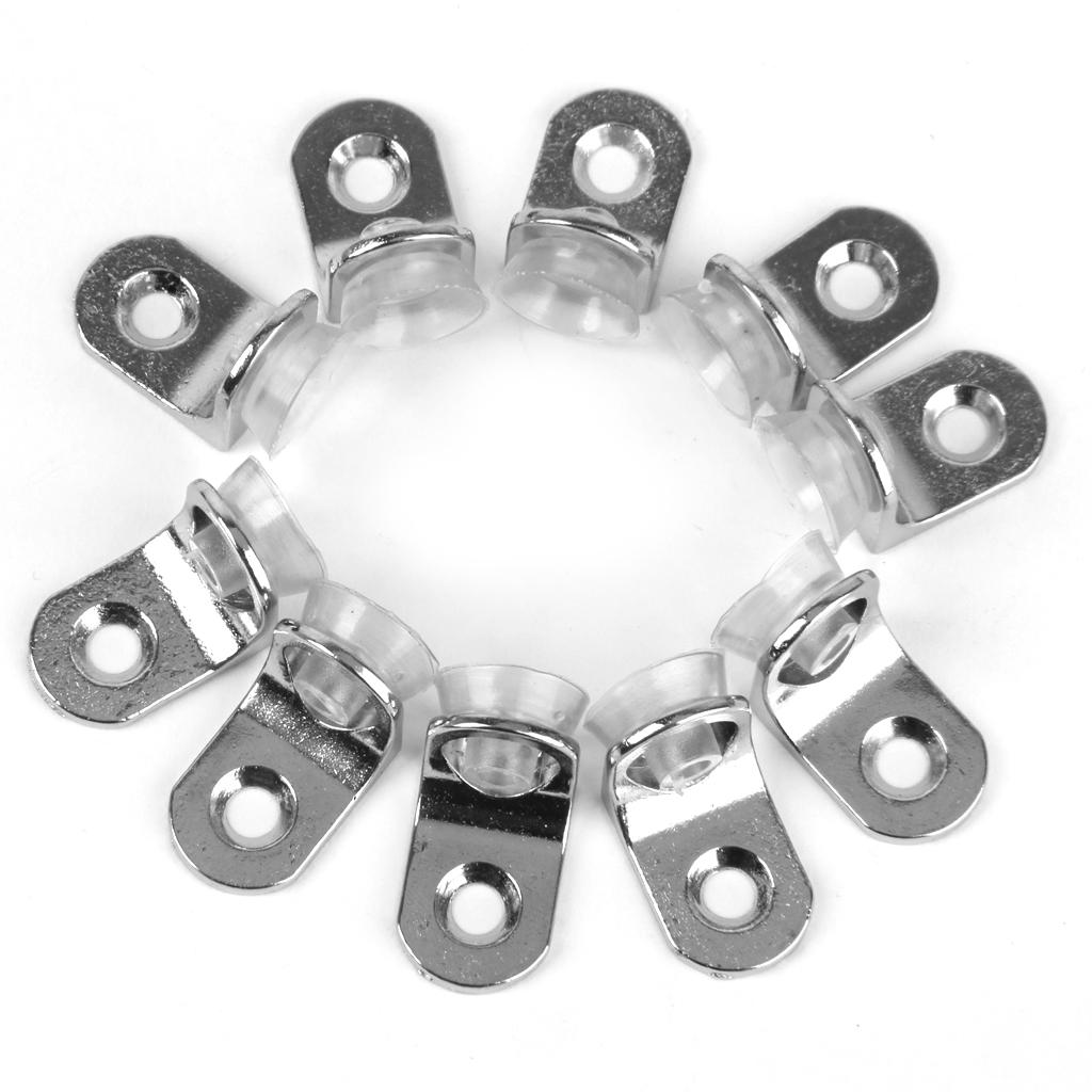 Set Of 10 Thick Suction Cup Base Metal Plate Glass Cabinet Table Support