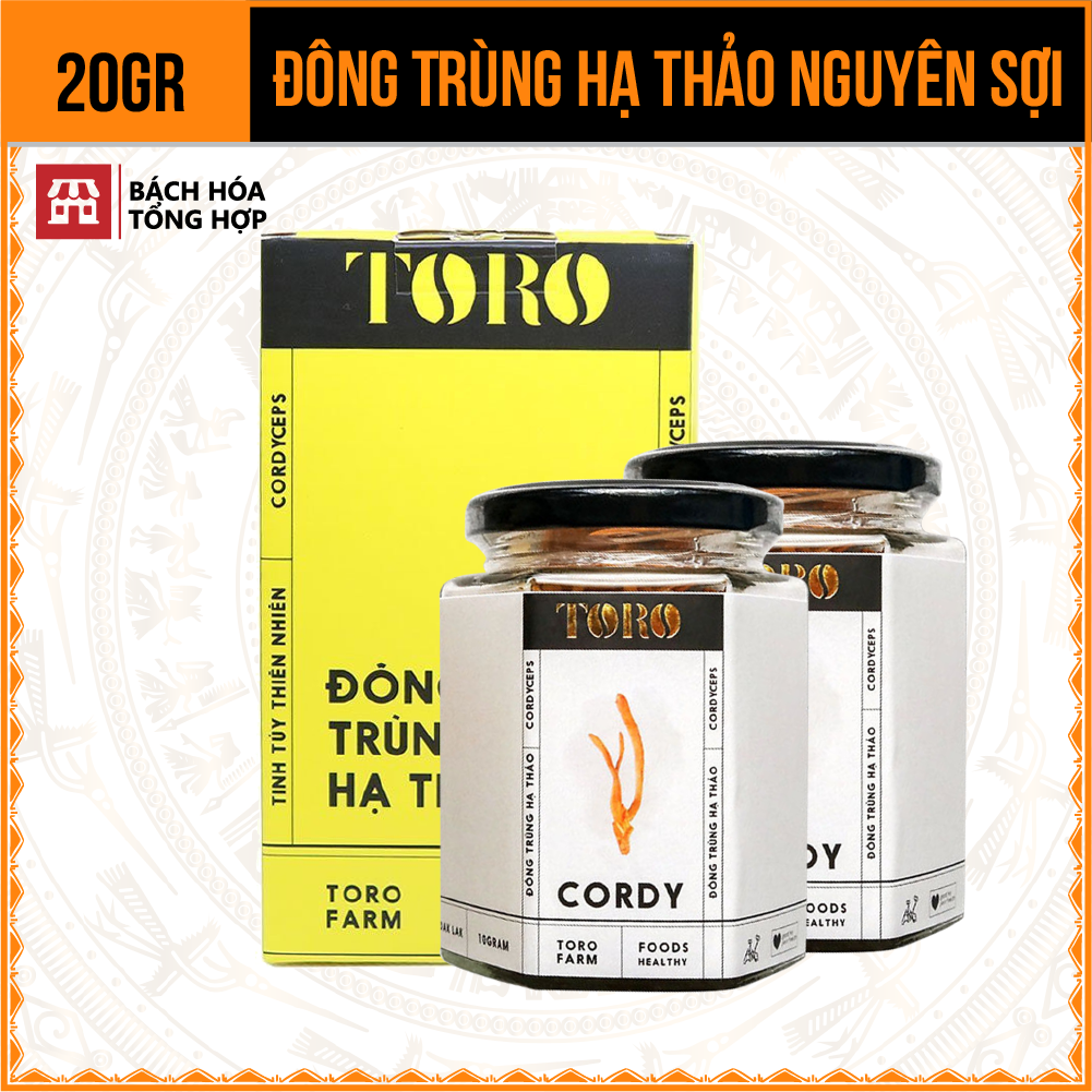 [20GR] Bộ 2 Đông Trùng Hạ Thảo Toro Sấy Thăng Hoa Nguyên Sợi | 10GR/Hũ | TORO FARM