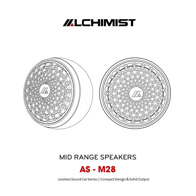 Loa Trung Tần Cao Cấp Alchimi AS M28 - Loa Treble MID Bổ Sung Âm Cao Và Âm Trung Trên Xe - Thiết Kế Sang Trọng