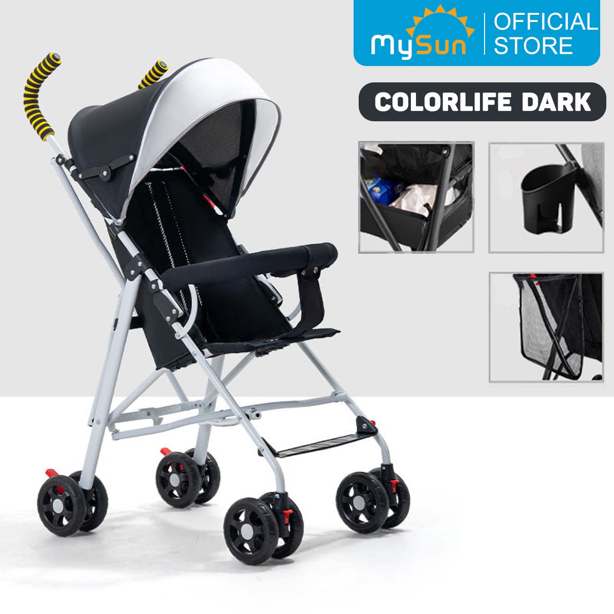 Xe đẩy ngồi du lịch cho em bé 6 tháng 1 2 3 4 tuổi gấp gọn Colorlife MySun