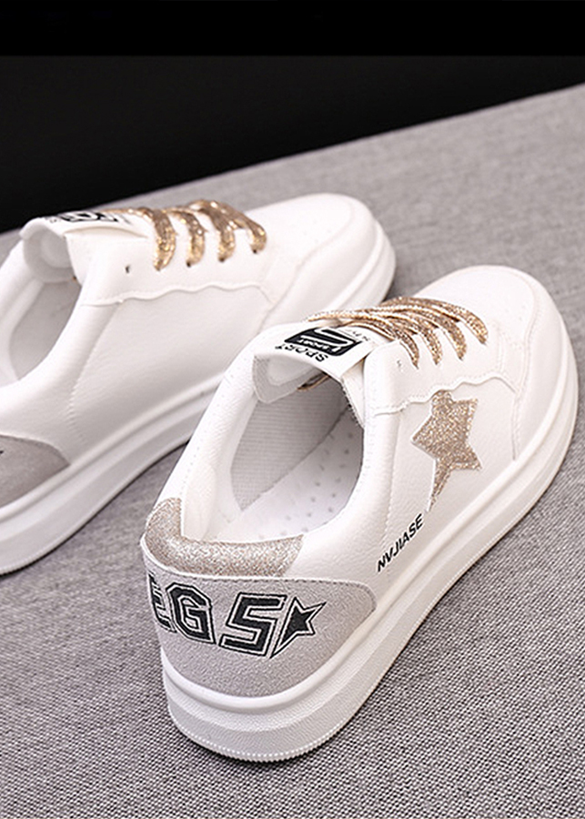 Giày sneaker nữ Màu Trắng hình ngôi sao trẻ trung LA2526