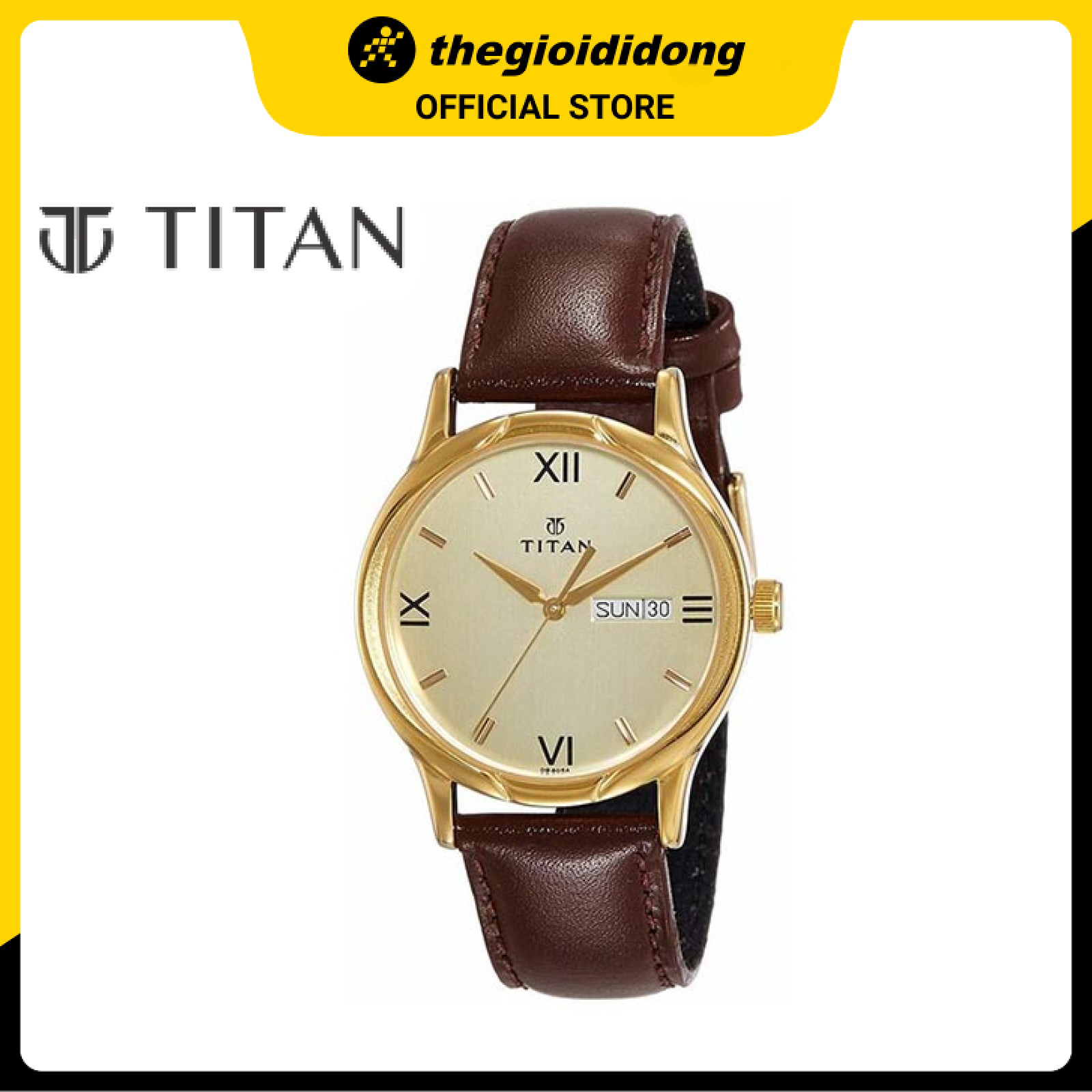 Đồng Hồ Nam Dây Da Titan 1580YL05