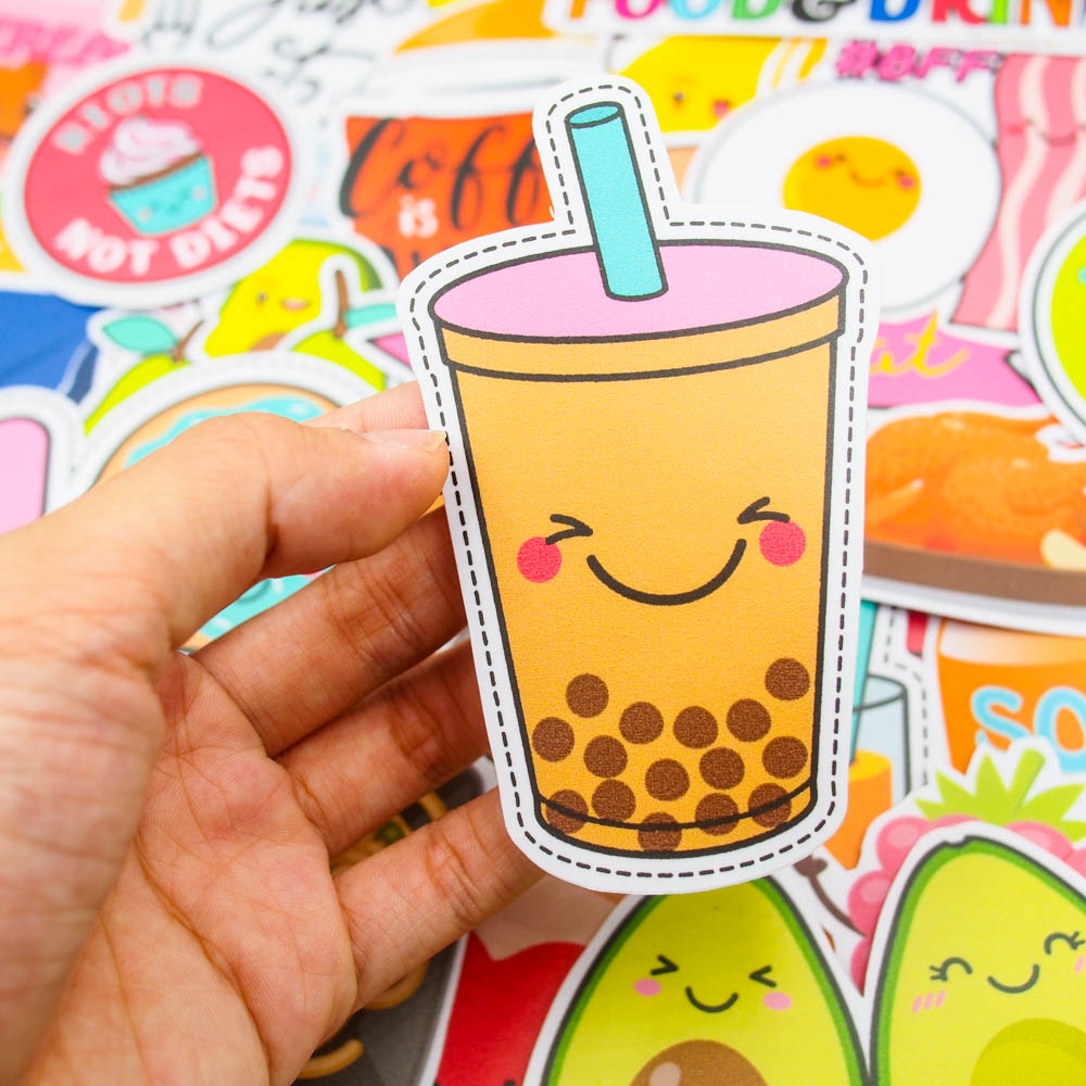 Combo 3 Hộp Sticker Hình Dán - DỄ THƯƠNG (Pink, Hello Kitty, Food and Drink)