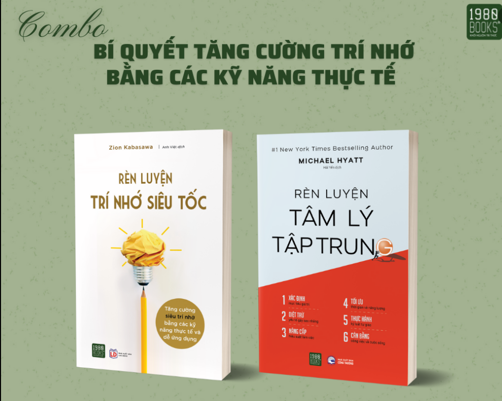 Sách COMBO BÍ QUYẾT TĂNG CƯỜNG TRÍ NHỚ BẰNG CÁC KỸ NĂNG THỰC TẾ