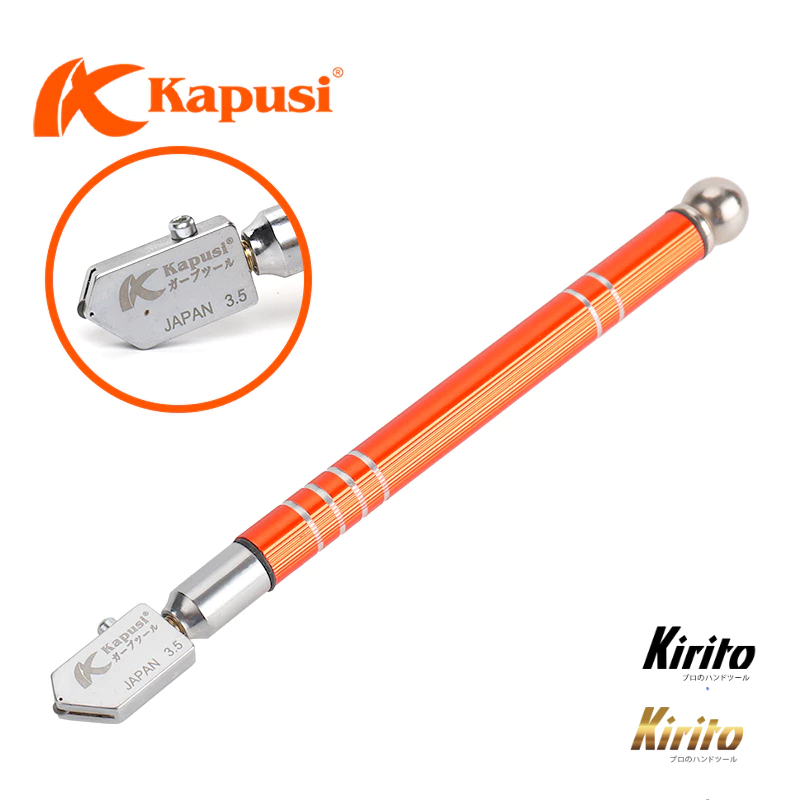 Dao cắt kính KAPUSI Nhật Bản, cán hợp kim cao cấp, dài 180mm, Cắt kính dày 2 - 19MM