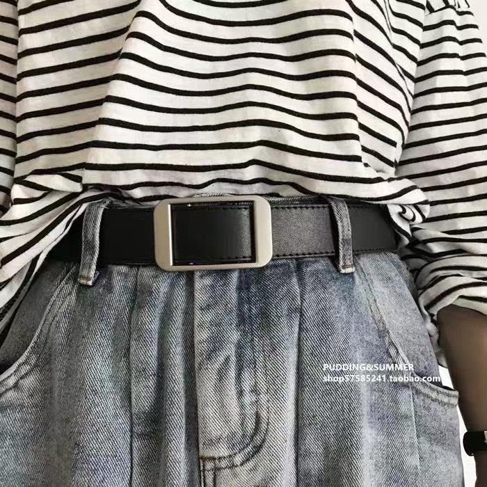 ThắT Lưng Nam Nữ Luồn Không Cần Bấm Lỗ Chữ Nhật, Dây Nịt HọC Sinh Bản To 3.3Cm Camcamvintage