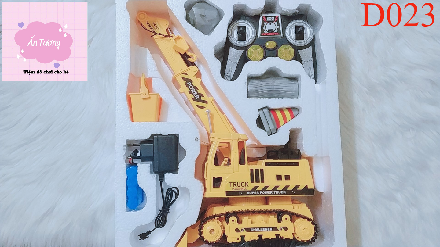 Xe Điều Khiển từ xa Xe Cần Cẩu - Xe móc, Hộp xe ct cẩu xích đk trục xoay có sạc, SP689, có thể nâng hạ cần cẩu