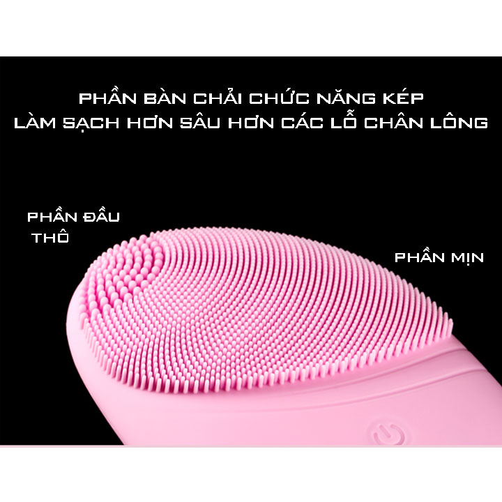 Máy rửa mặt mini - Máy massage mặt sạc điện bằng silicon làm sạch lỗ chân lông đánh bay mụn đầu đen S0-8800 ( Màu ngẫu nhiên )