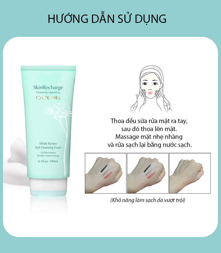 Sữa rửa mặt Care:nel White Renew Soft Cleansing Foam 180ml