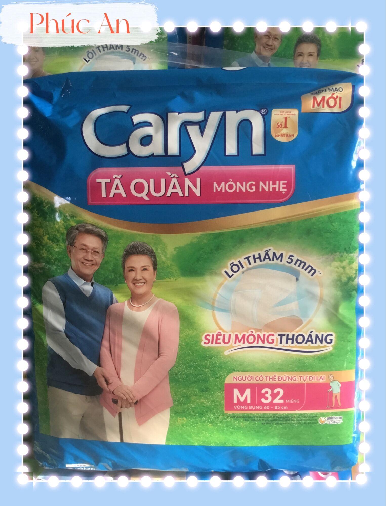 Tã Quần Người Lớn Caryn Size M 32 Miếng Vòng Bụng 60 Đến 85 Cm - Bỉm Quần Cho Người Cao Tuổi Size M32