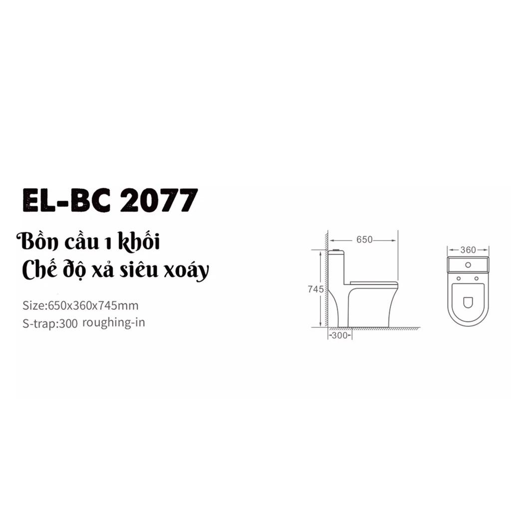 Bồn cầu 1 khối men sứ Nano tuyết, nắp đóng êm Eurolife EL-BC2077