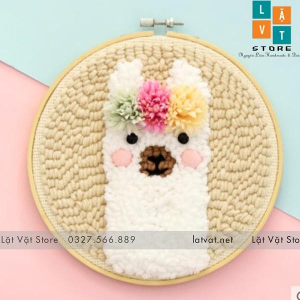 Bộ Thêu Len Xù Trang Trí Decor Các Thứ Đáng Yêu - Punch Needle - Có Video hướng dẫn cơ bản