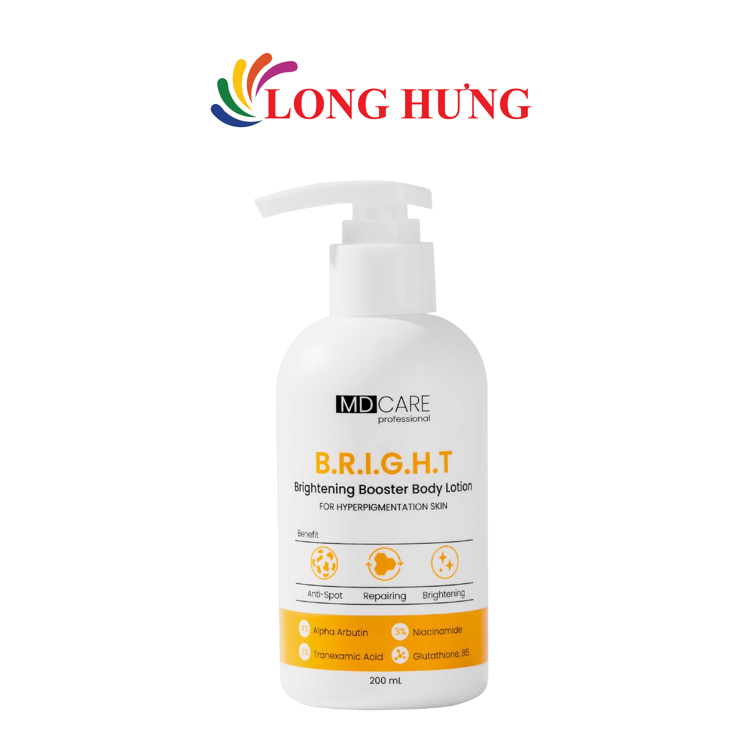 Sữa dưỡng thể trắng da MD CARE Brightening Booster Body Lotion (200ml) - Hàng chính hãng