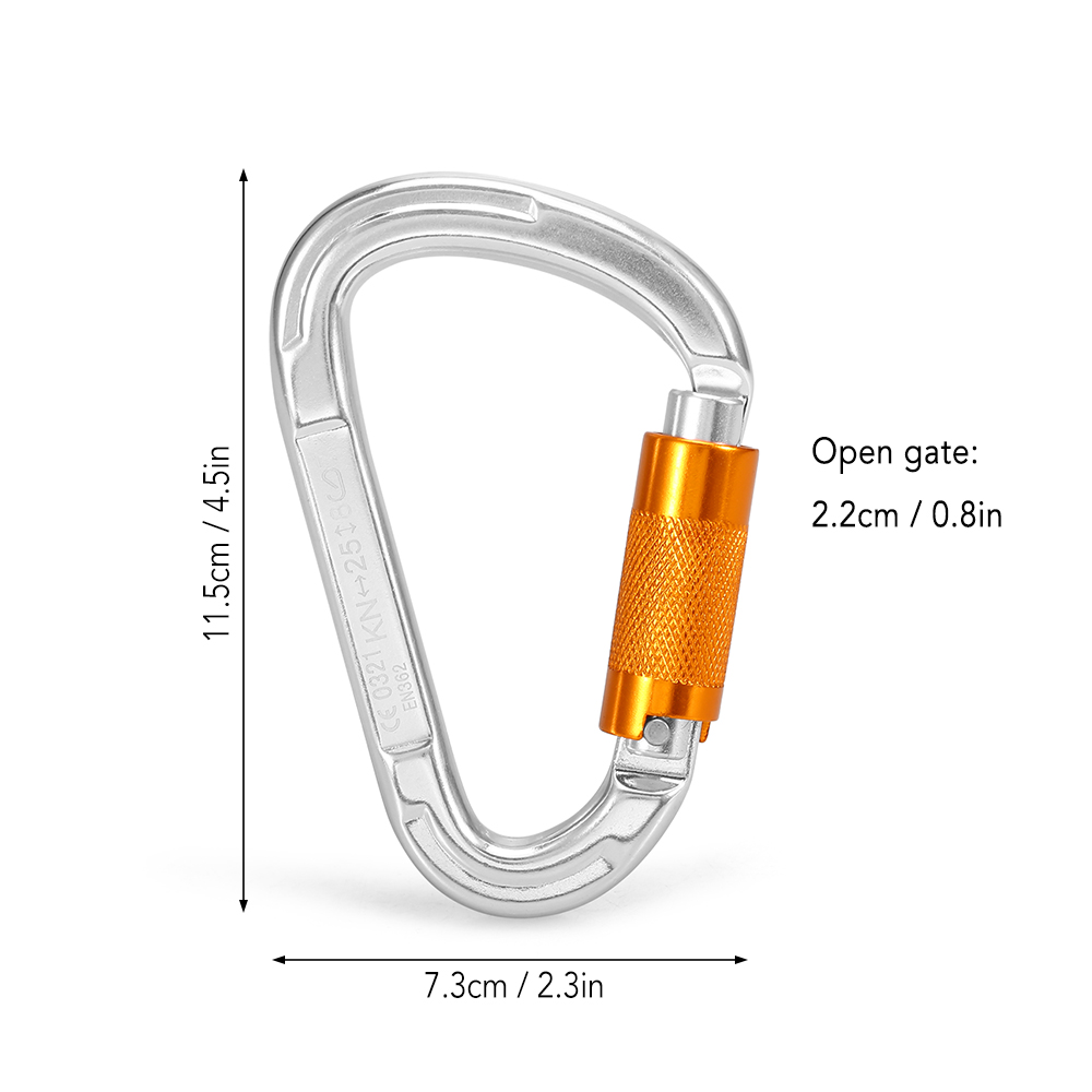 Cổng khóa xoắn Carabiner , vòng khóa chữ D tự động đa năng cho hoạt động ngoài trời