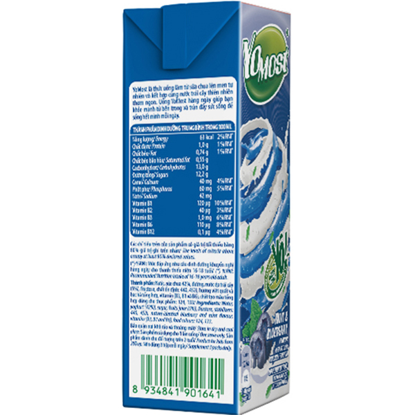 Thùng 48 Hộp Sữa Chua Lên Men Tự Nhiên Yomost Bạc Hà - Việt Quất