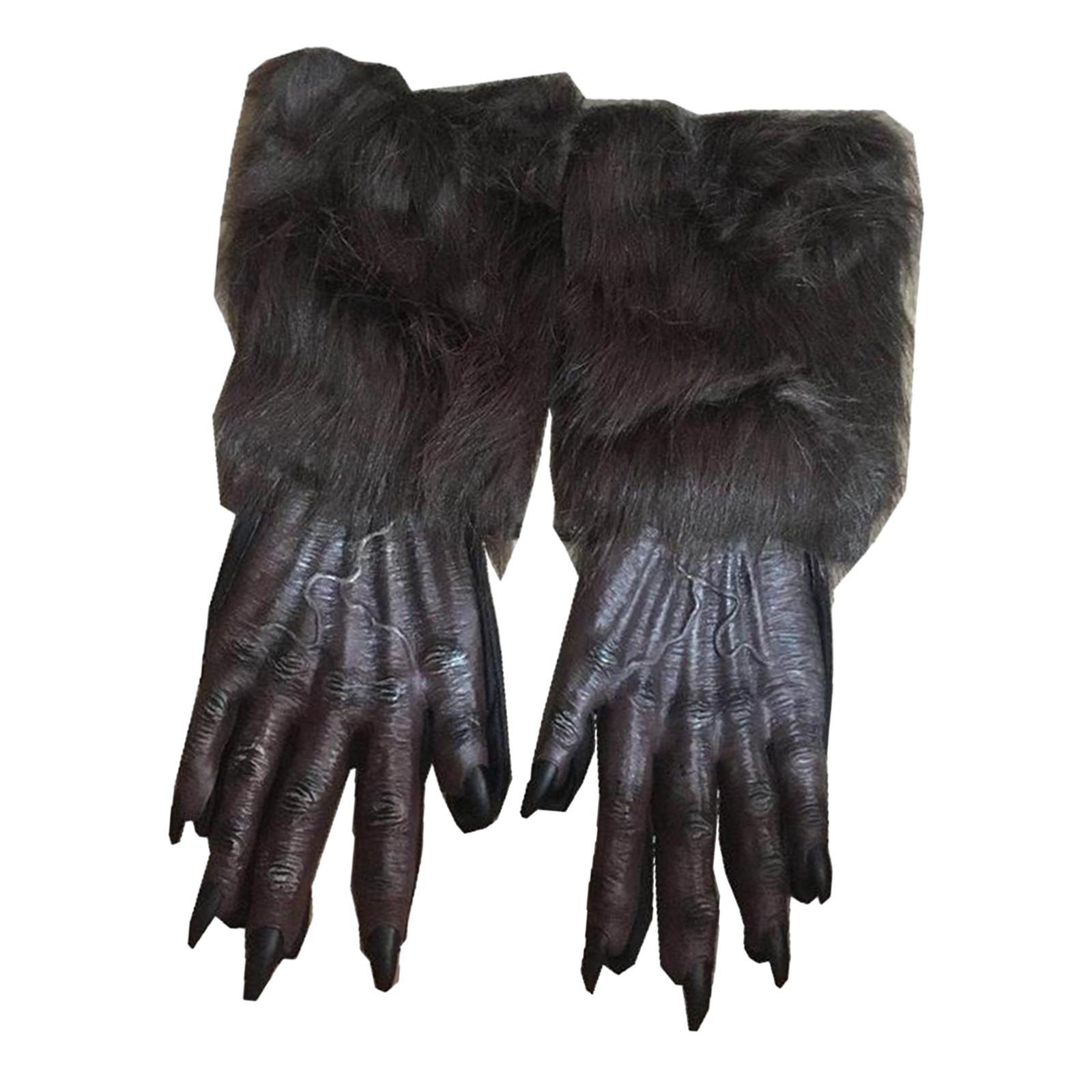 Halloween Werewolf Gloves Adult Dressing up for Photo Props Themed Party Bar
