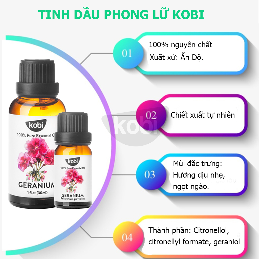 Tinh Dầu Phong Lữ Kobi Giúp Thơm Phòng, Giảm Stress, Chống Viêm Nhiễm (30ml)