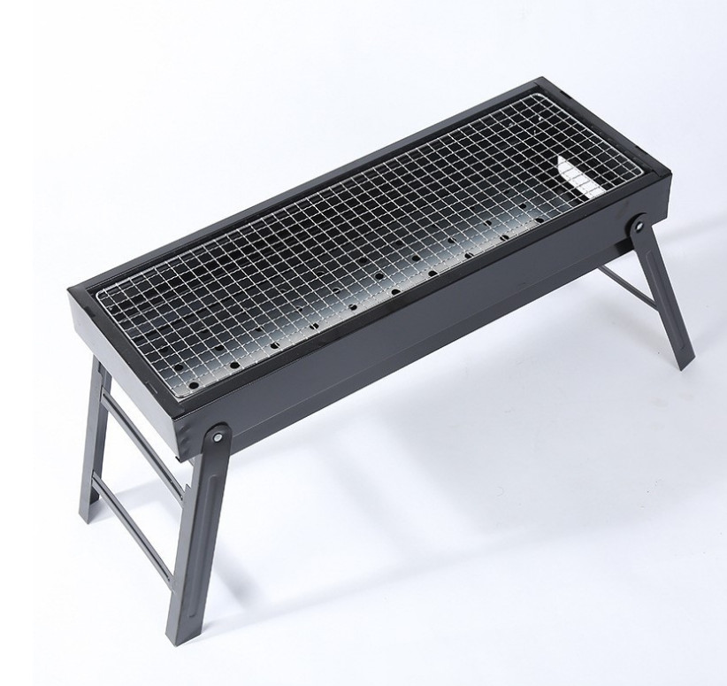 Lò nướng than BBQ, bếp nướng than hoa ngoài trời thép không gỉ 60 x 22 x 33cm