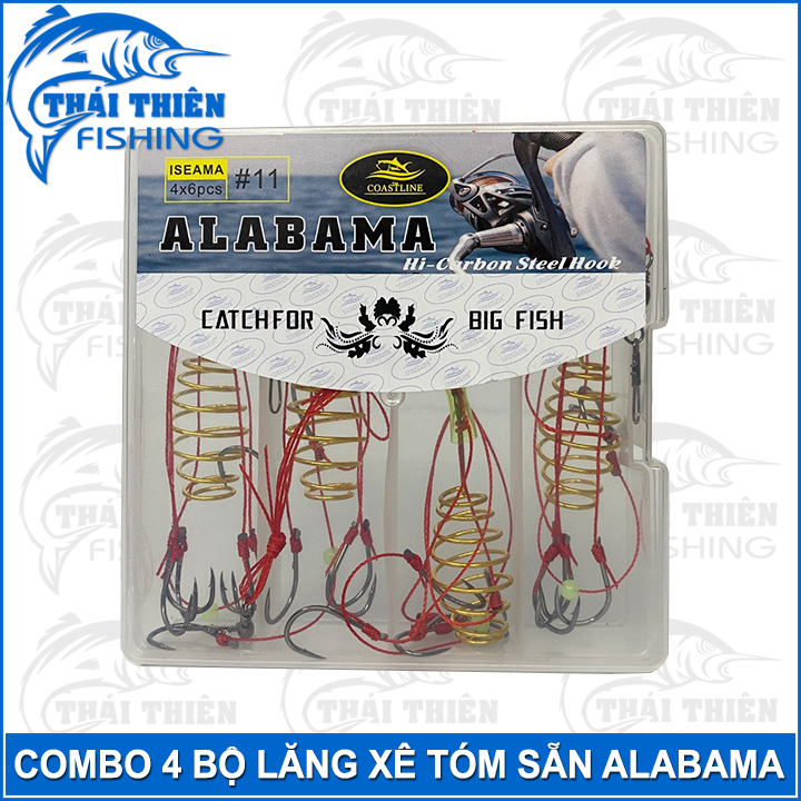 Combo 4 Bộ Lăng Xê Alabama Lưỡi Bén Dây Siêu Bền Dùng Câu Sông Hồ Dịch Vụ Cá Chép, Trắm, Rô Phi