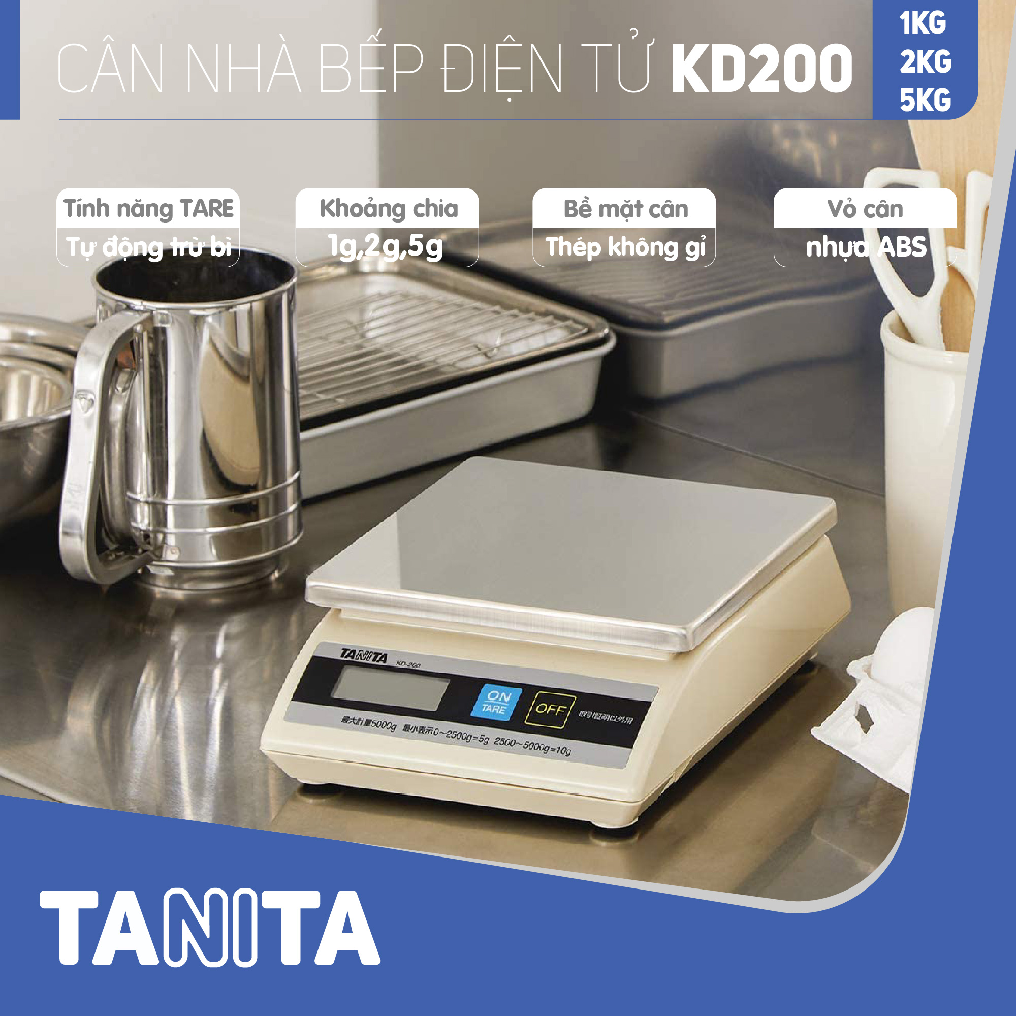 Cân điện tử nhà bếp TANITA KD200 (Chính hãng Nhật Bản), Cân nhà bếp 1kg, Cân nhà bếp 2kg, Cân nhà bếp 5kg, Cân Nhật, Cân trọng lượng, Cân chính hãng, Cân thực phẩm, Cân thức ăn, Cân tiểu ly điện tử, Cân chính xác