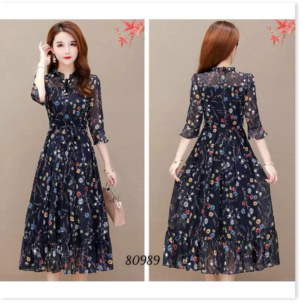 ĐẦM LỤA HOA NỮ CỰC HOT SANG TRỌNG CHO CÁC NÀNG THỜI TRANG NEMO36 STORE