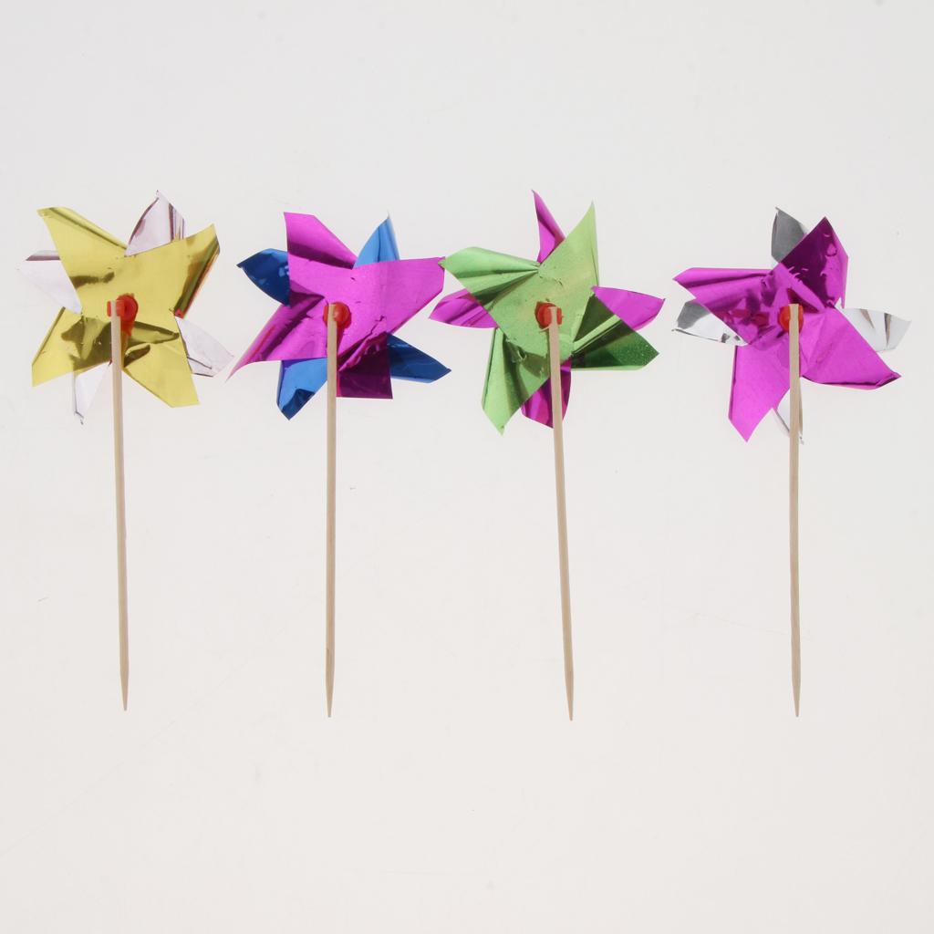 50pcs Foil Windmill Fruit Sticks Cocktail Picks Party Table Decoration