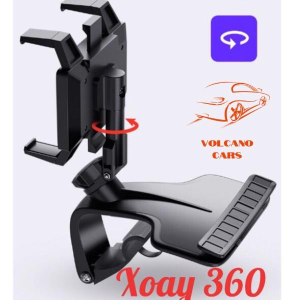 Giá đỡ kẹp điện thoại vô lăng để trên xe hơi ô tô xoay 360 độ chống rung treo đa điểm trên taplo, gương chiếu hậu